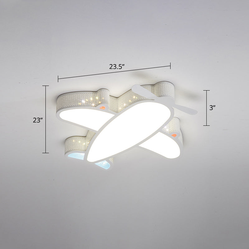 Metal Airplane Flushmount Light Cartoon LED Ceiling Light Fixture with Hollowed-out Design