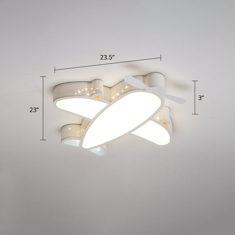 Metal Airplane Flushmount Light Cartoon LED Ceiling Light Fixture with Hollowed-out Design