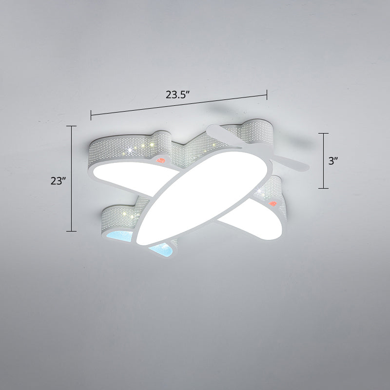 Metal Airplane Flushmount Light Cartoon LED Ceiling Light Fixture with Hollowed-out Design