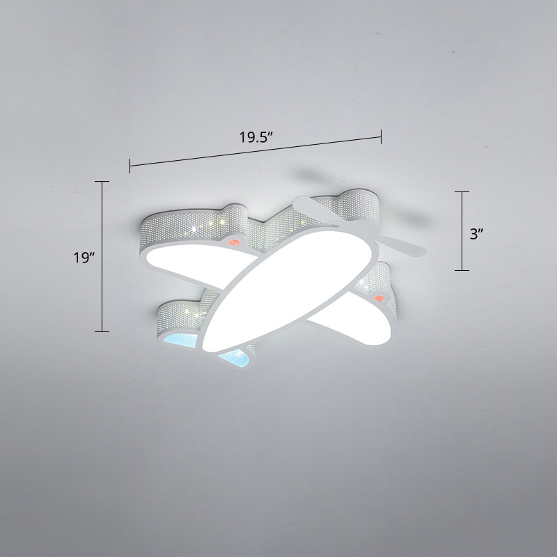 Metal Airplane Flushmount Light Cartoon LED Ceiling Light Fixture with Hollowed-out Design