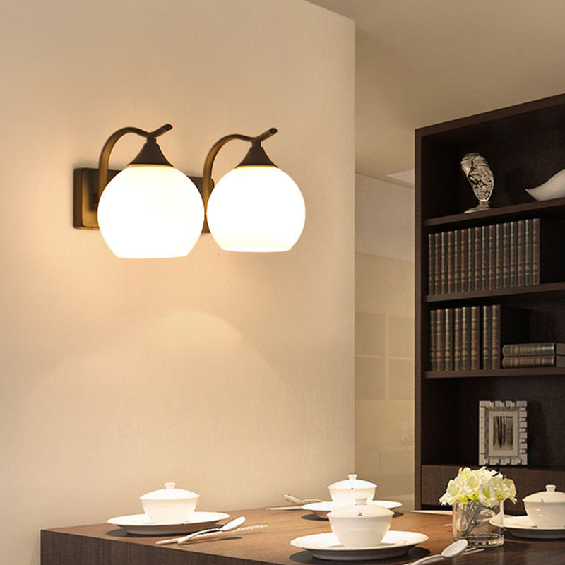 Satin Opalglas Kuppelleuchte Leuchte einfache Stil Korridor Wandhalterung Lampe