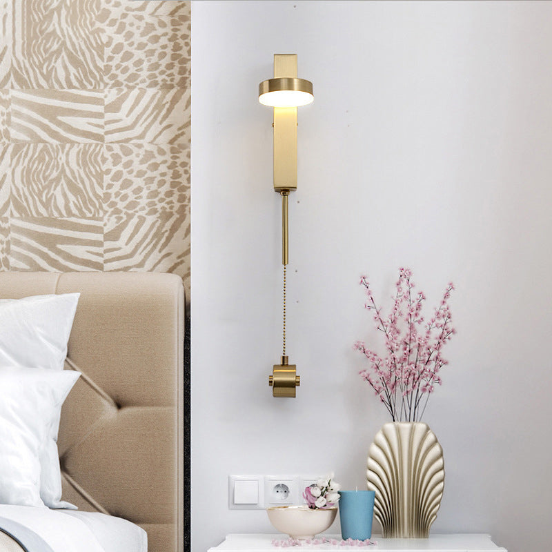 Éclairage de mur de salon acrylique à LED Creative Minimaliste en forme de lun minimaliste Len avec laiton