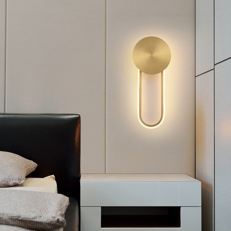 Eenvoudige elliptische muur SCONCE LICHT METAL BEDBAAD LED LED WANDELAAR LAMP WANDEN IN MESS