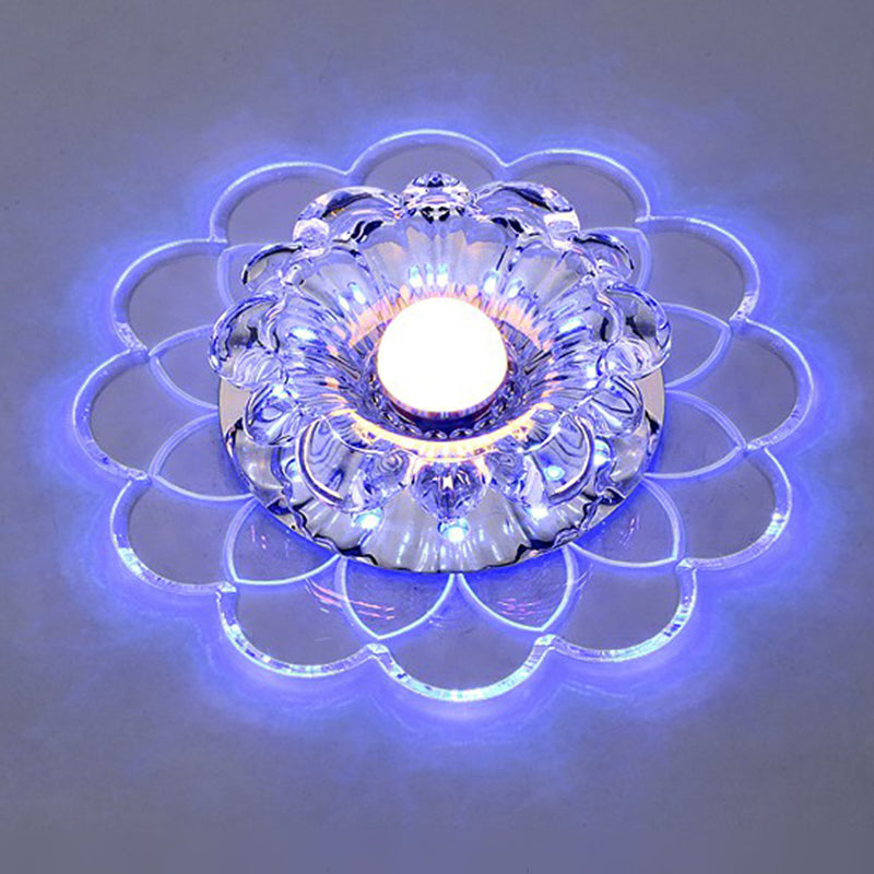 Gewellte Deckenleuchte, moderne, kristallklare LED-Einbauleuchte für das Wohnzimmer