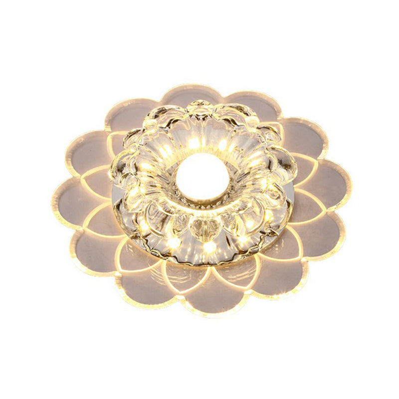 Gewellte Deckenleuchte, moderne, kristallklare LED-Einbauleuchte für das Wohnzimmer