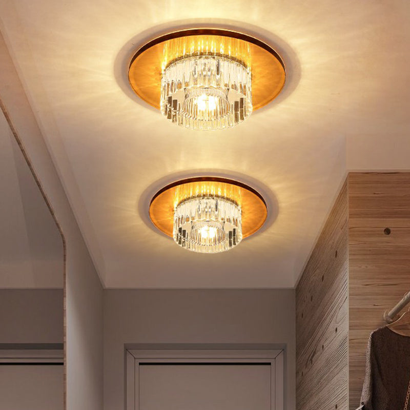 Contemporary Round Ceiling Flush Mount Crystal Corridor LED Flush Mount Lighting