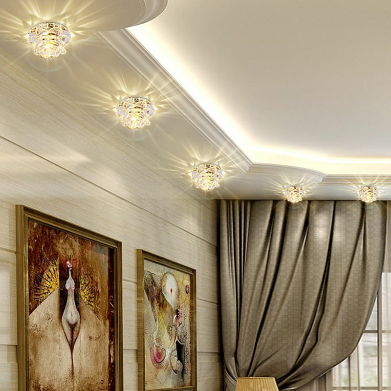 Kristalllotusförmige Deckenbeleuchtung, moderne, klare LED-Unterputzleuchte für Wohnzimmer