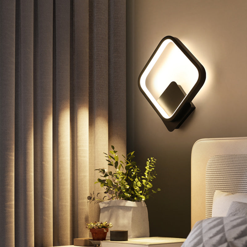 Noordse geometrische LED SCONCE LICHT LICHT METAL BEDBAAD WANDBAARTE LIMMUTER IN GREY