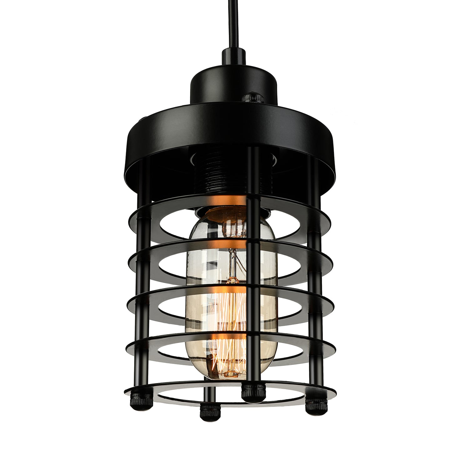 Drahtkäfig Metallanhänger Beleuchtung Leuchte Industrie 1 Glühbirnen Esszimmer Hängende Lampe in Schwarz/Rost