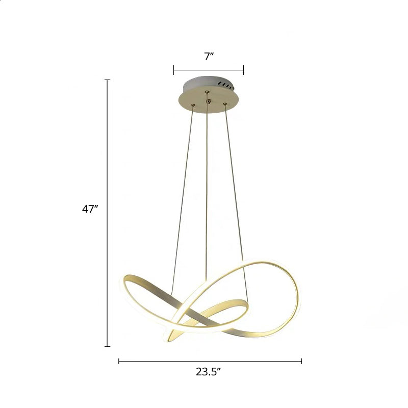 Decorative Cycle Chandelier Lighting Acrylic Dining Room LED Ceiling Pendant in White