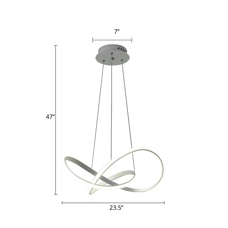 Decorative Cycle Chandelier Lighting Acrylic Dining Room LED Ceiling Pendant in White