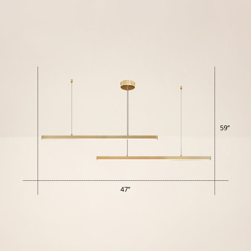 Adjustable Line Art Pendant Lamp Minimalist Metal Bedroom LED Ceiling Chandelier