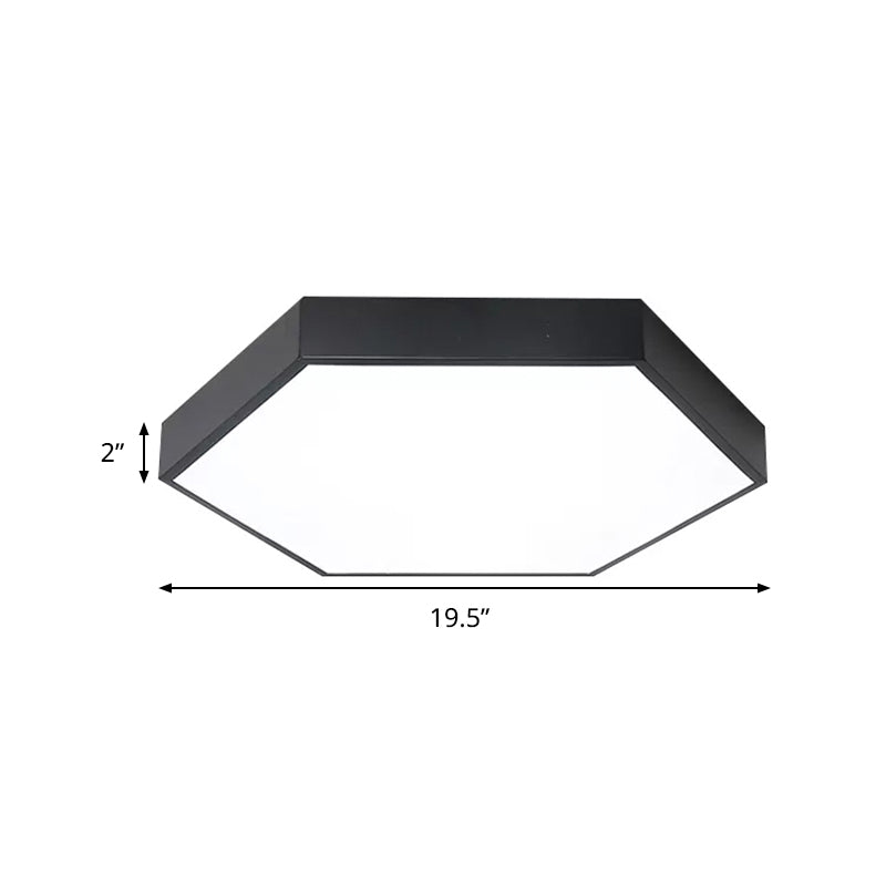 Modern Ceiling Light Bedroom, LED Flush Mount Light with Acrylic Hexagon Shade
