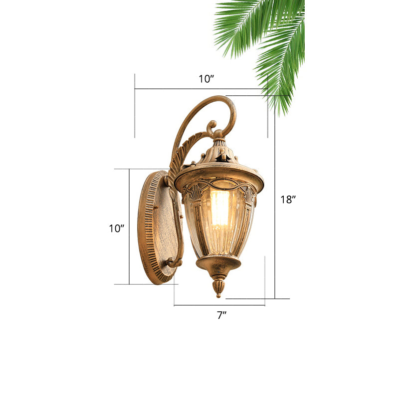 Teardrop Shaped Patio Wall Light Retro Clear Glass 1 Head Wall Mount Lighting Fixture