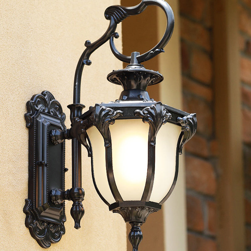 Opaline glazen klok wandmontage verlichting retro stijl 1-bulb patio muur sconce verlichte armatuur