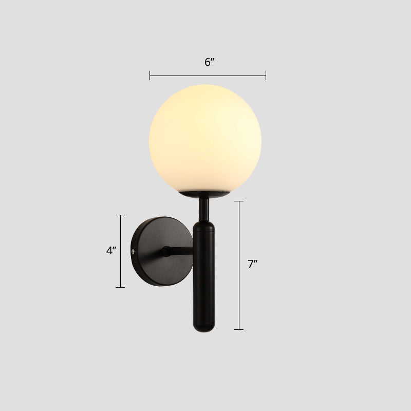 Ball Shade Corridor Wand SCONCE LICHTING Glas 1-Hoofd Minimalistisch wandgemonteerd licht