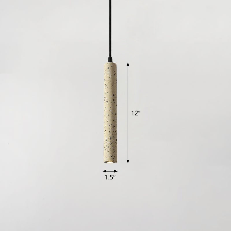 Tubular Bedside Down Lighting Pendant Terrazzo Simplicity LED Suspension Light Fixture
