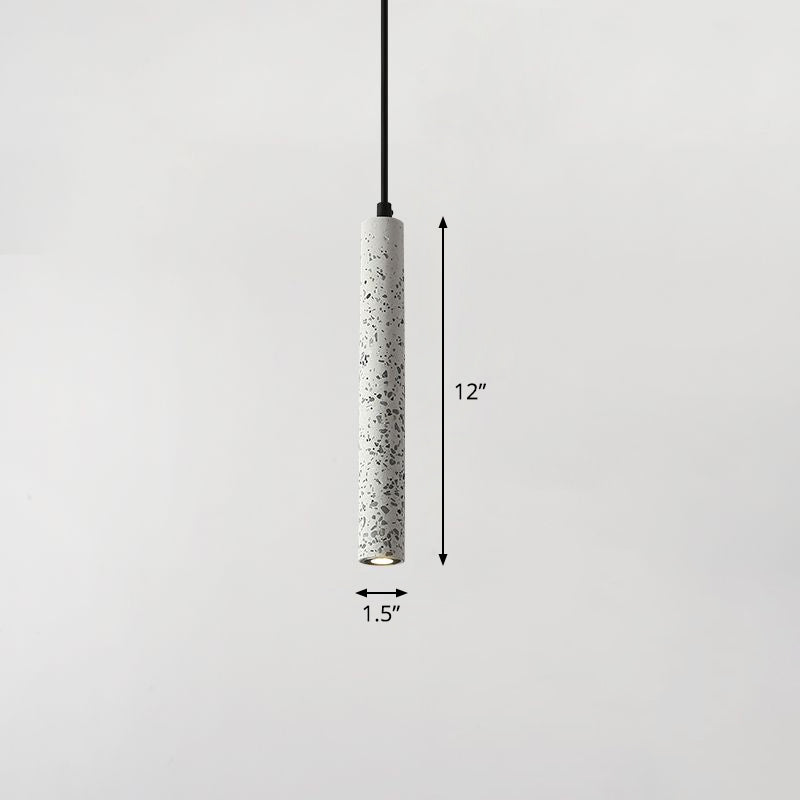 Tubular Bedside Down Lighting Pendant Terrazzo Simplicity LED Suspension Light Fixture