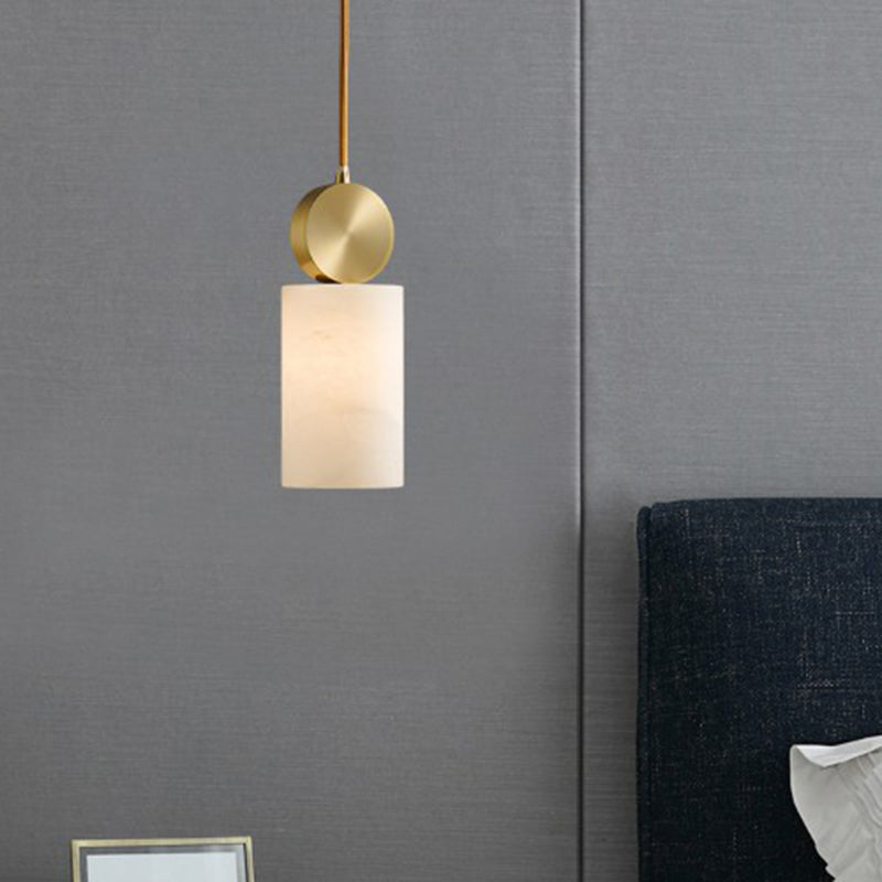 Marmorblock Hanging Anhänger minimalistische 1-leichte Gold Deckenhängung Lampe für Schlafzimmer