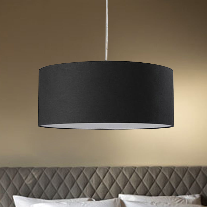 Trommelanhänger Leuchte minimalismus Stoff Schwarz LED Hanging Deckenleuchte, 12 "/16" /19.5 "Dia