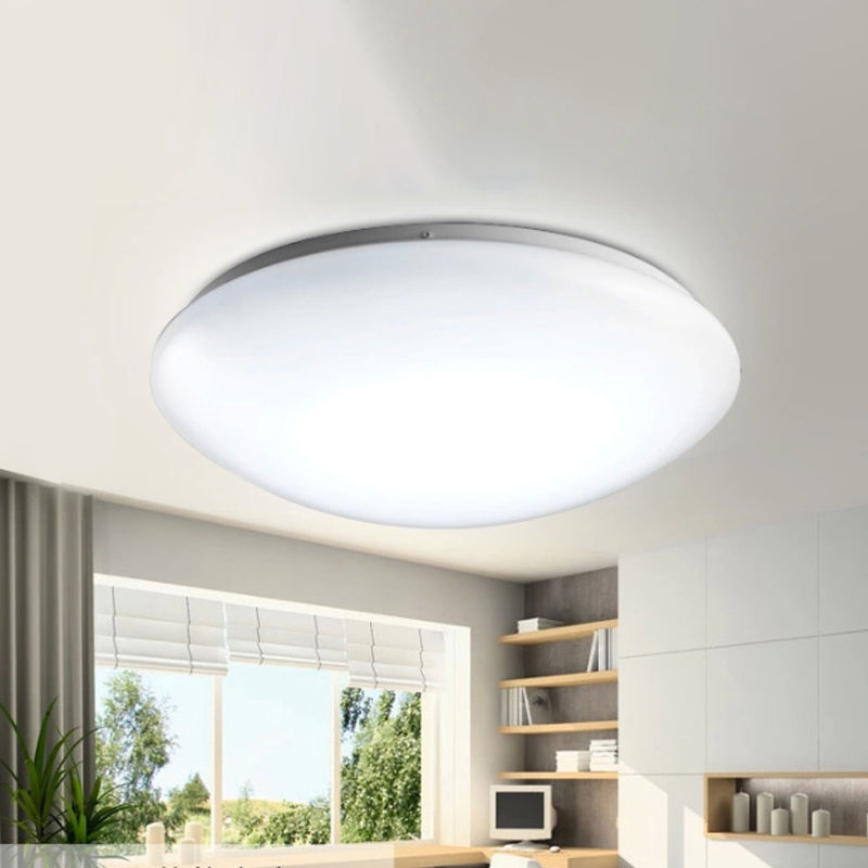 Circular Flush Ceiling Light Fixture with Acrylic Shade Minimalist Metal White Ceiling Mounted Fixture for Living Room, 7.5"/9"/10" Dia