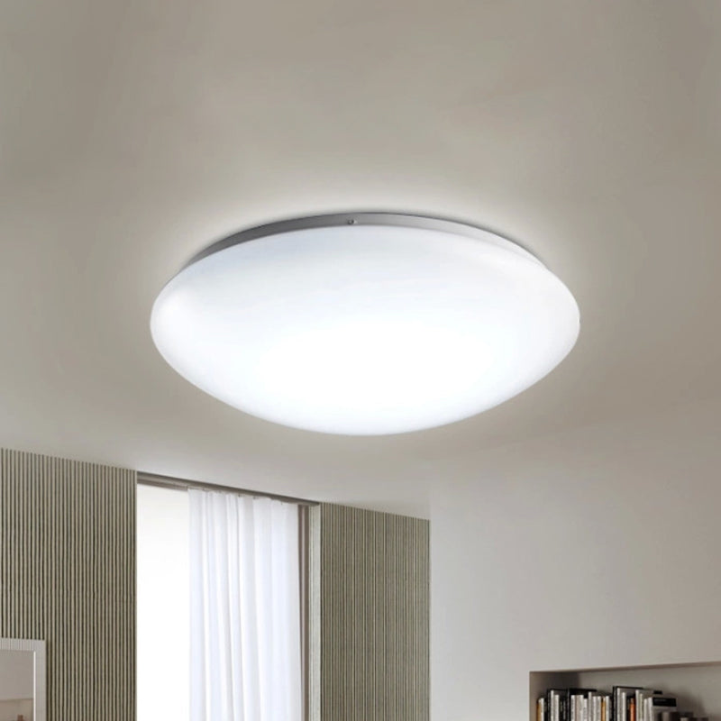 Circular Flush Ceiling Light Fixture with Acrylic Shade Minimalist Metal White Ceiling Mounted Fixture for Living Room, 7.5"/9"/10" Dia