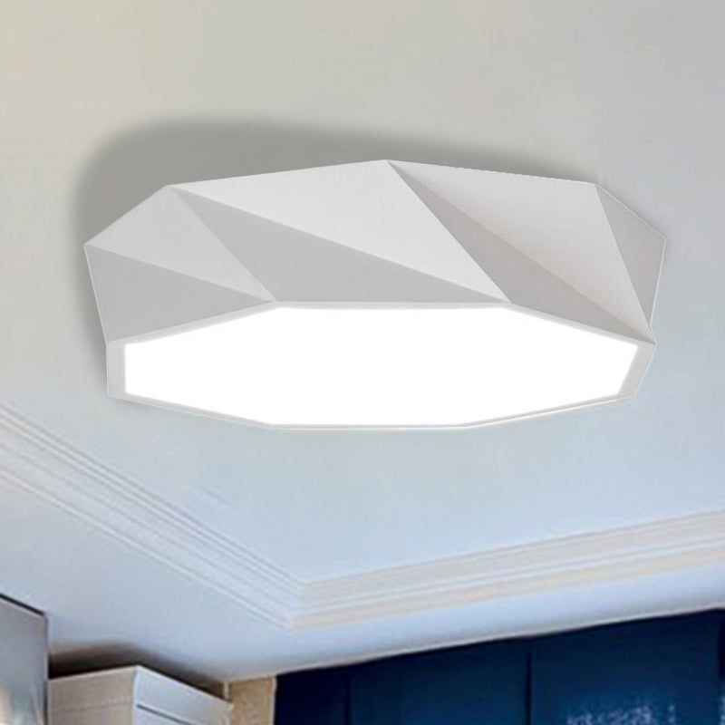 Concave/Convex Shape Metal Flush Mount Lighting Modern Led White/Black Flush Ceiling Mount, 16"/19.5"/23.5" Wide