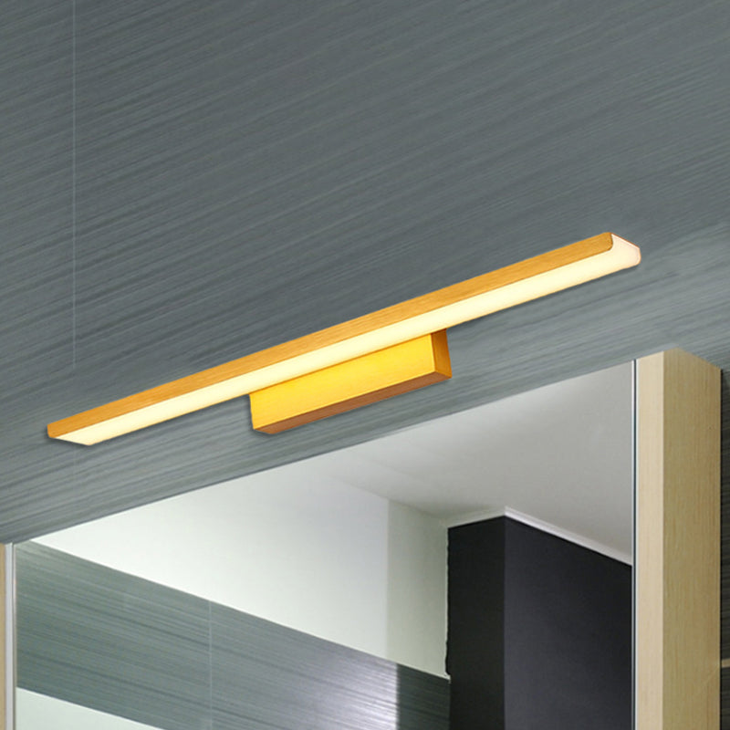 Alluminio Slim rettangolo vanità illuminazione moderna moderna da 16,5 "/24,5" a parete dorata a parete dorata in luce calda/bianca per il bagno