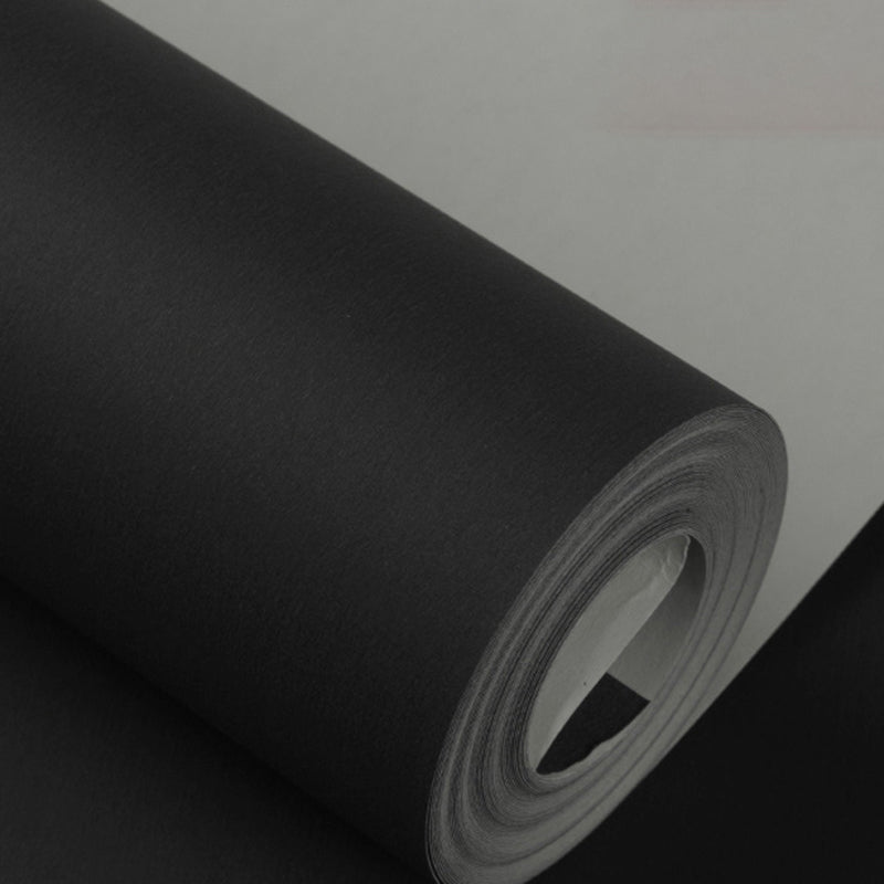 Simplicity Wallpaper Roll Solid Color Patterned Unpasted Wall Covering in Dark Color