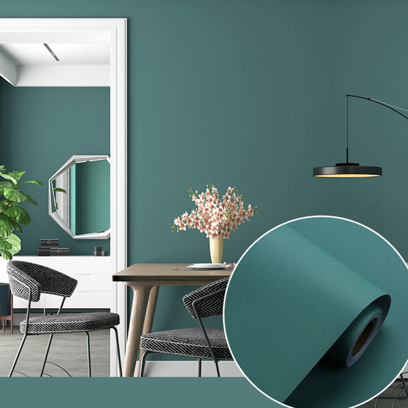 Self-Adhesive Solid Color Wallpaper Roll Minimalist PVC Wall Covering, 19.4-sq ft