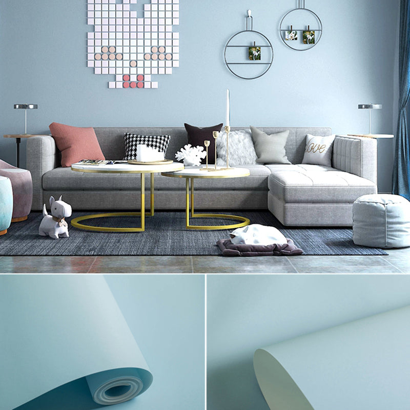 Nordic Wallpaper Roll Solid Color Patterned Non-Pasted Wall Decor, Multi Colored