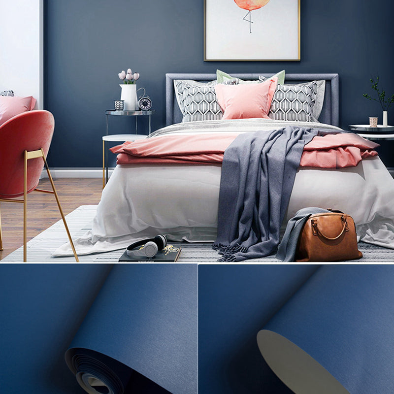 Nordic Wallpaper Roll Solid Color Patterned Non-Pasted Wall Decor, Multi Colored