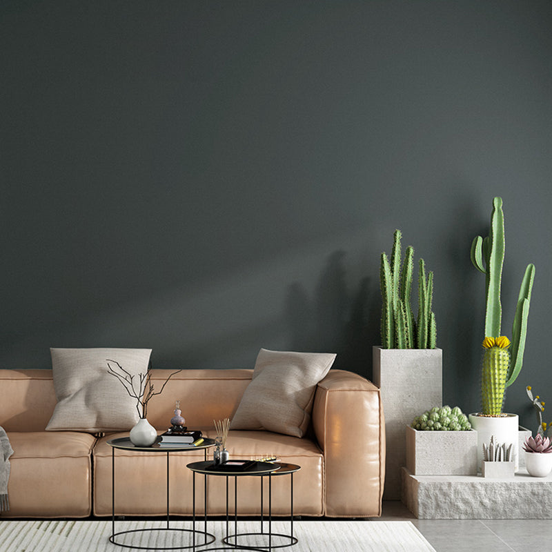 Solid-Colored Wallpaper Roll Simple Style Unpasted Living Room Wall Decor, 54.2-sq ft