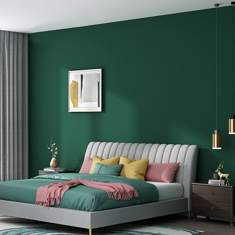 Solid-Colored Wallpaper Roll Simple Style Unpasted Living Room Wall Decor, 54.2-sq ft