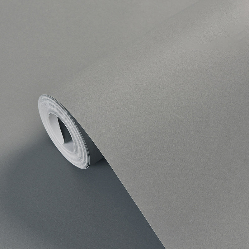 Solid-Colored Wallpaper Roll Simple Style Unpasted Living Room Wall Decor, 54.2-sq ft