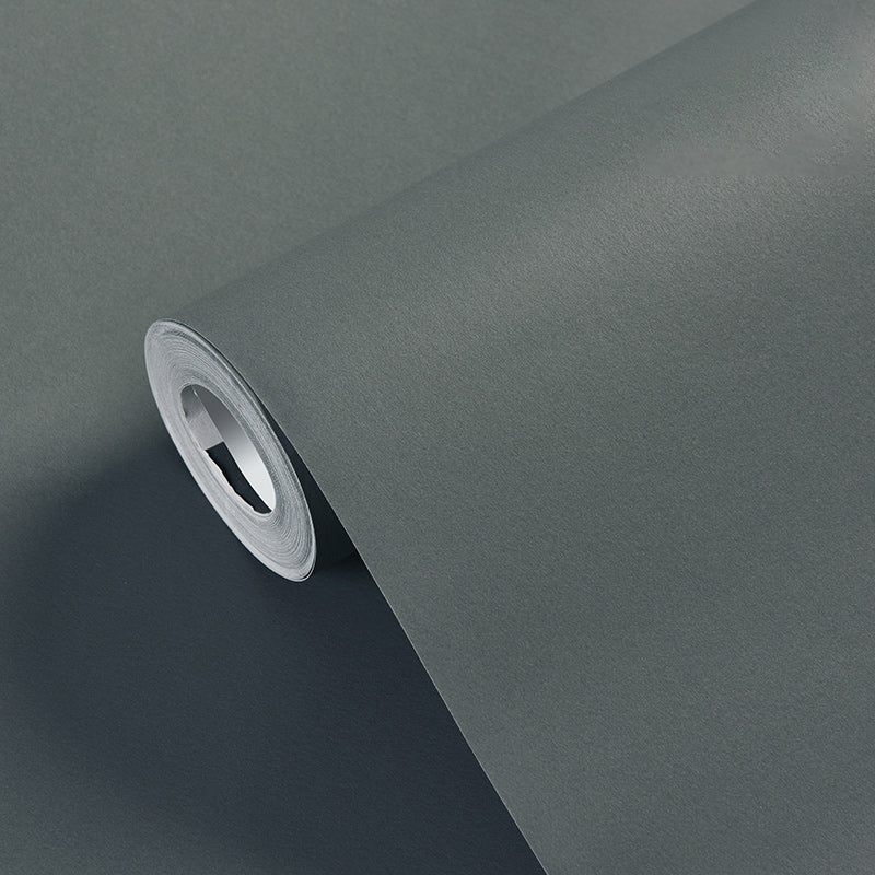 Solid-Colored Wallpaper Roll Simple Style Unpasted Living Room Wall Decor, 54.2-sq ft