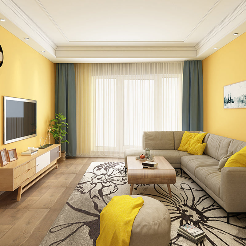 Wallpaper Roll Plain Pastel Color Minimalist Style Non-Woven Fabric Wall Covering