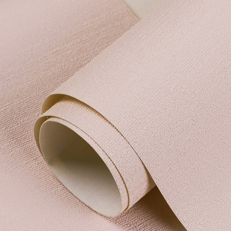 Wallpaper Roll Plain Pastel Color Minimalist Style Non-Woven Fabric Wall Covering