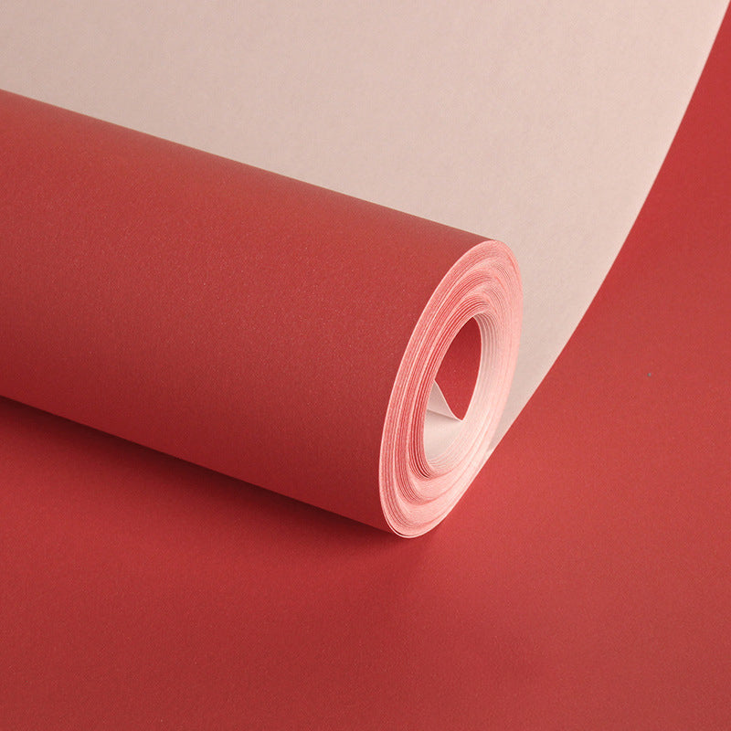 Minimalist Solid Color Wallpaper Roll Stain Resistant Wall Covering for Living Room