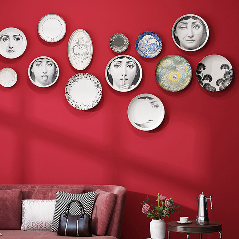 Moderne pure kleur patroon behangrol PVC zelfklevende rode muur decor voor woonkamer