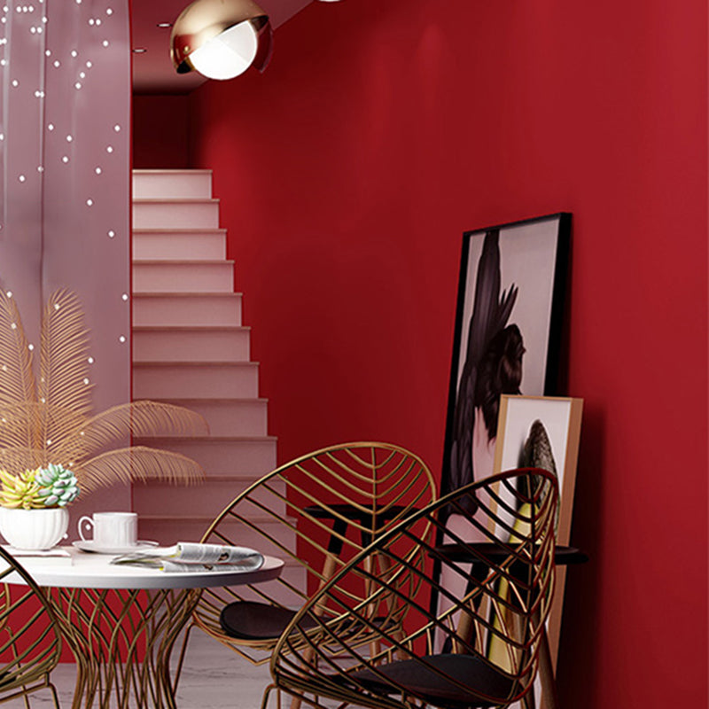 Moderne pure kleur patroon behangrol PVC zelfklevende rode muur decor voor woonkamer
