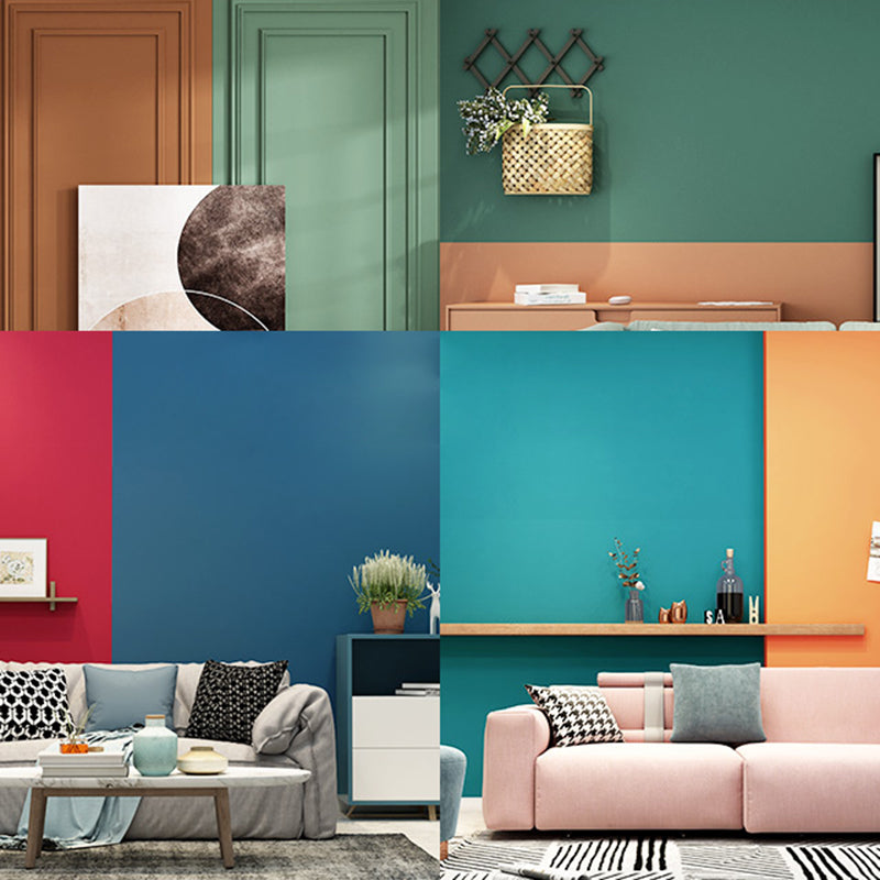 Solid Color Patterned Wallpaper Roll Unpasted Modern Living Room Wall Art, 19.4-sq ft
