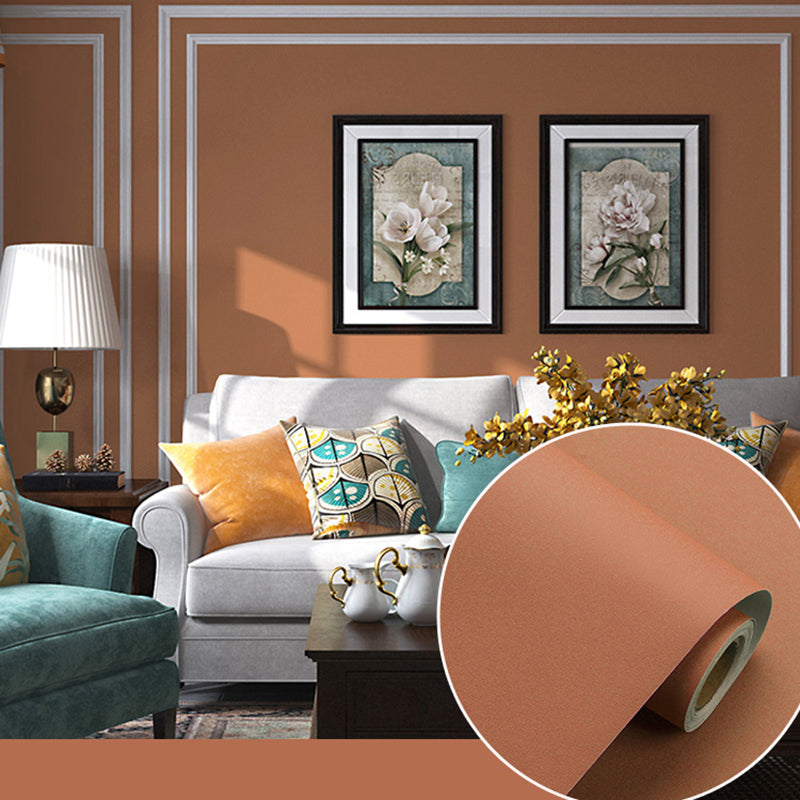 Effen gekleurd behang op rol, eigentijds zelfklevend slaapkamerwanddecor, 7 m²