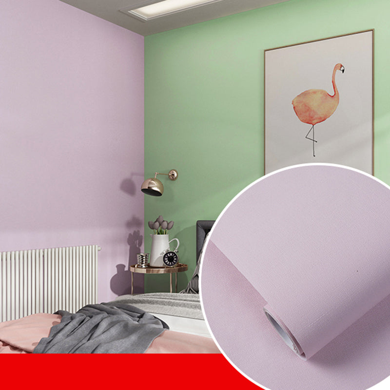 Effen gekleurd behang op rol, eigentijds zelfklevend slaapkamerwanddecor, 7 m²
