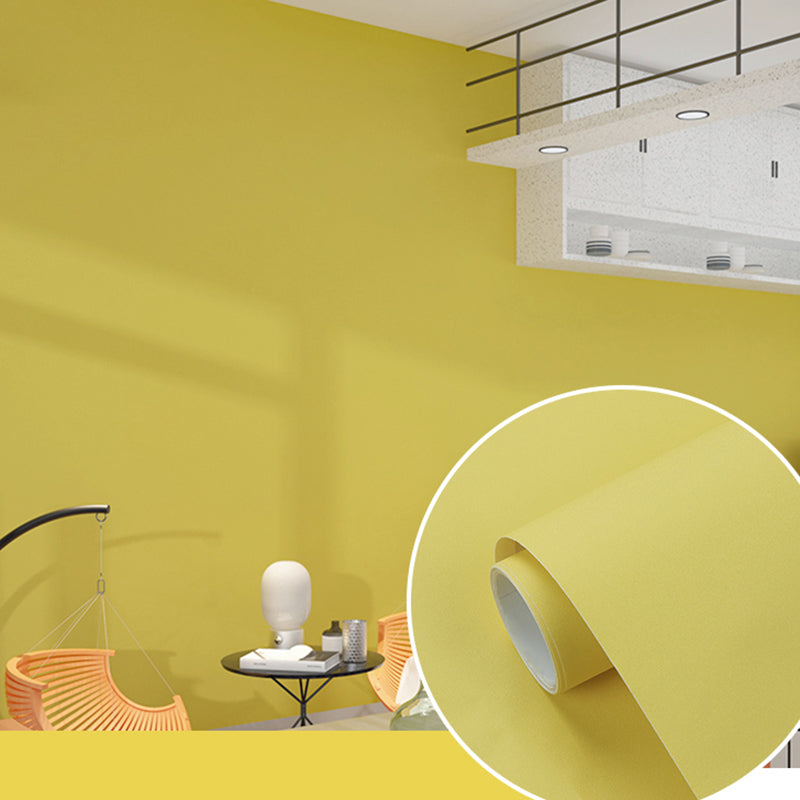 Effen gekleurd behang op rol, eigentijds zelfklevend slaapkamerwanddecor, 7 m²