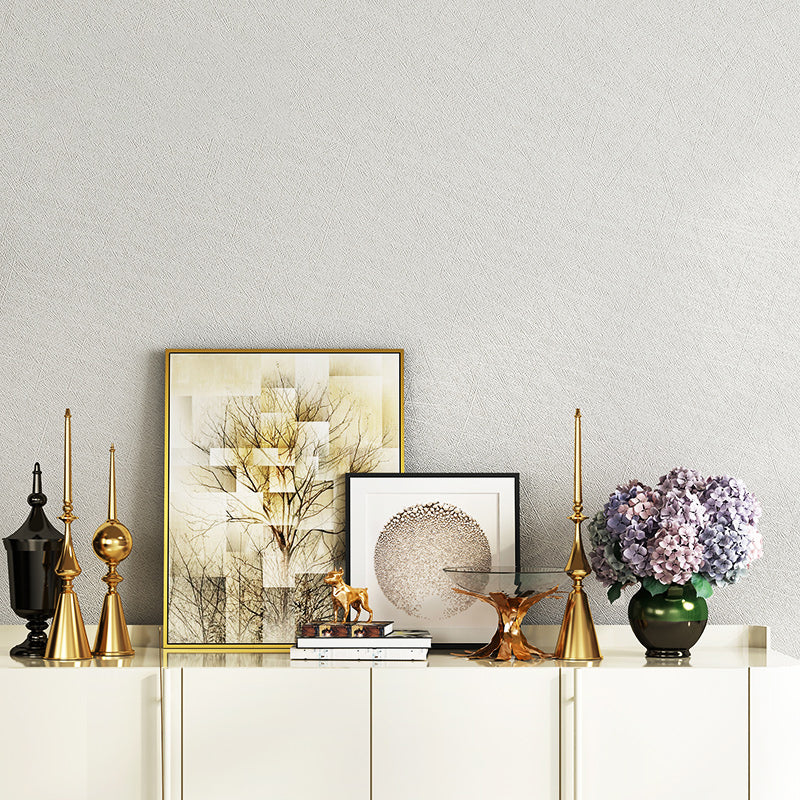 Modern Wallpaper Roll Solid-Colored Pattern Moisture Resistant Wall Covering, Multi-Color