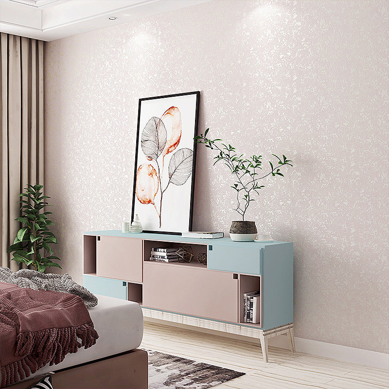 Soft Solid Color Wallpaper Roll Stain Resistant Modern Living Room Wall Covering