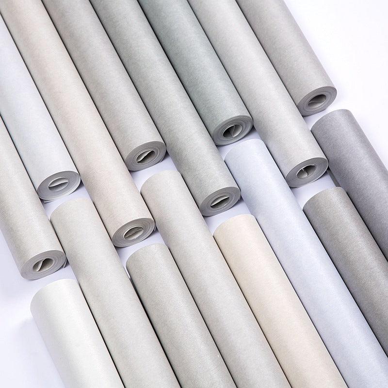 Pure Color Pattern Wallpaper Roll Modern Stain Resistant Bedroom Wall Covering, 54.2-sq ft
