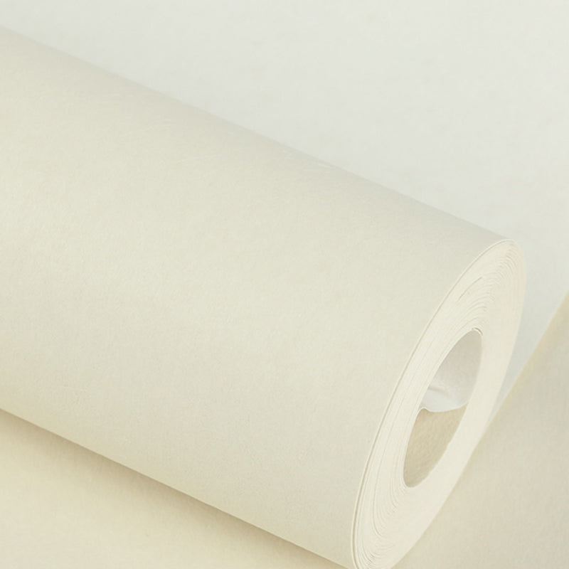 Modern Style Wallpaper Roll Solid Color Pattern Stain Resistant Wall Covering, Soft Color