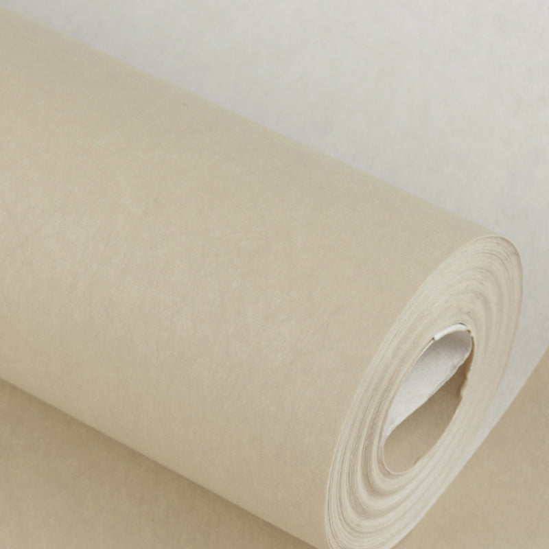 Modern Style Wallpaper Roll Solid Color Pattern Stain Resistant Wall Covering, Soft Color